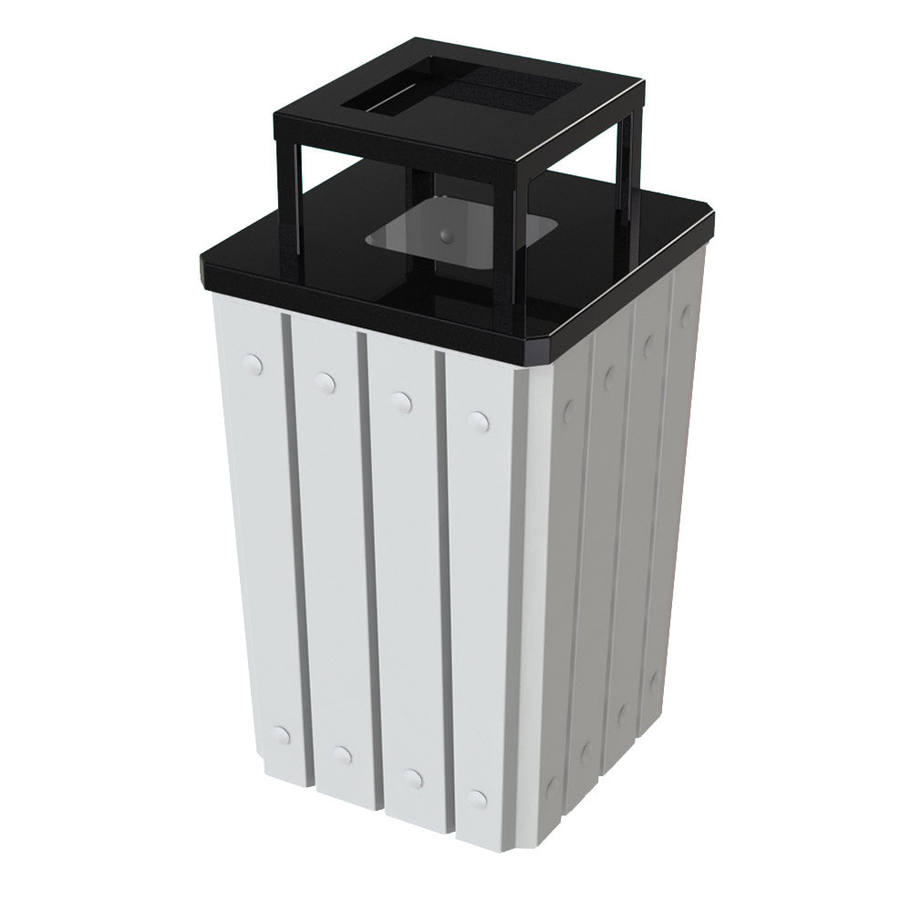 32 Gallon Signature Square | Steel Ashtop - Assembly - Brown - Anchorline Supply
