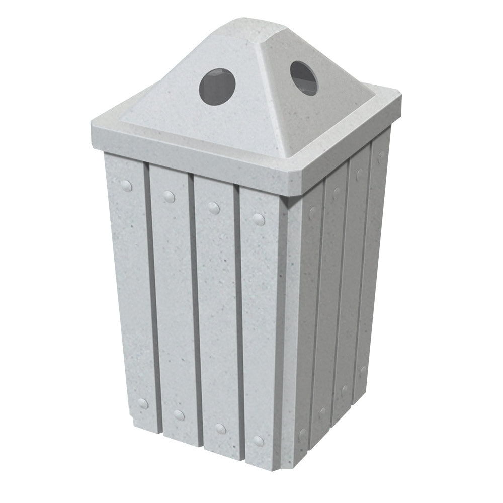 32 Gallon Signature Square | Pyramid Top Lid - Assembly - Black - Anchorline Supply