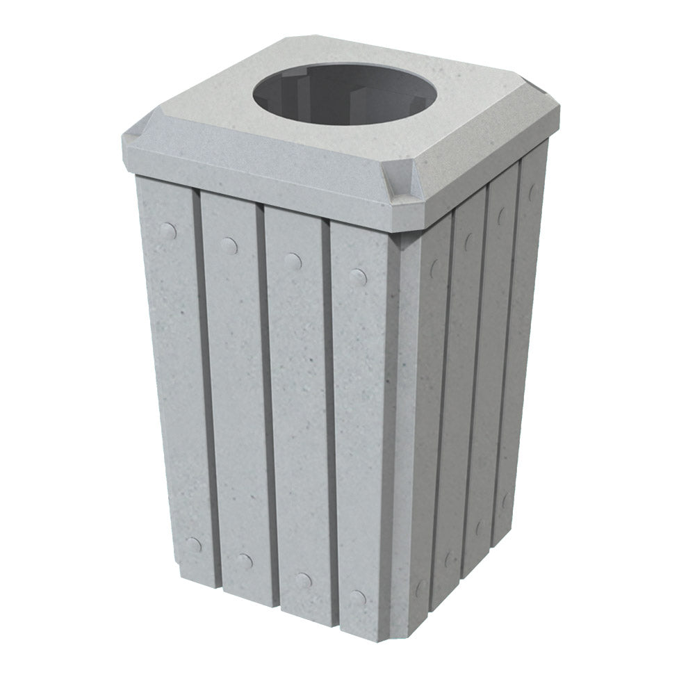 32 Gallon Signature Square | Recycle Lid with 11.5" Hole - Assembly - Orange - Anchorline Supply