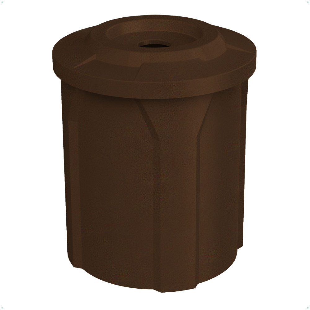 42 Gallon Classic Round | Flat Lid with 5" hole - Assembly - Dark Granite - Anchorline Supply
