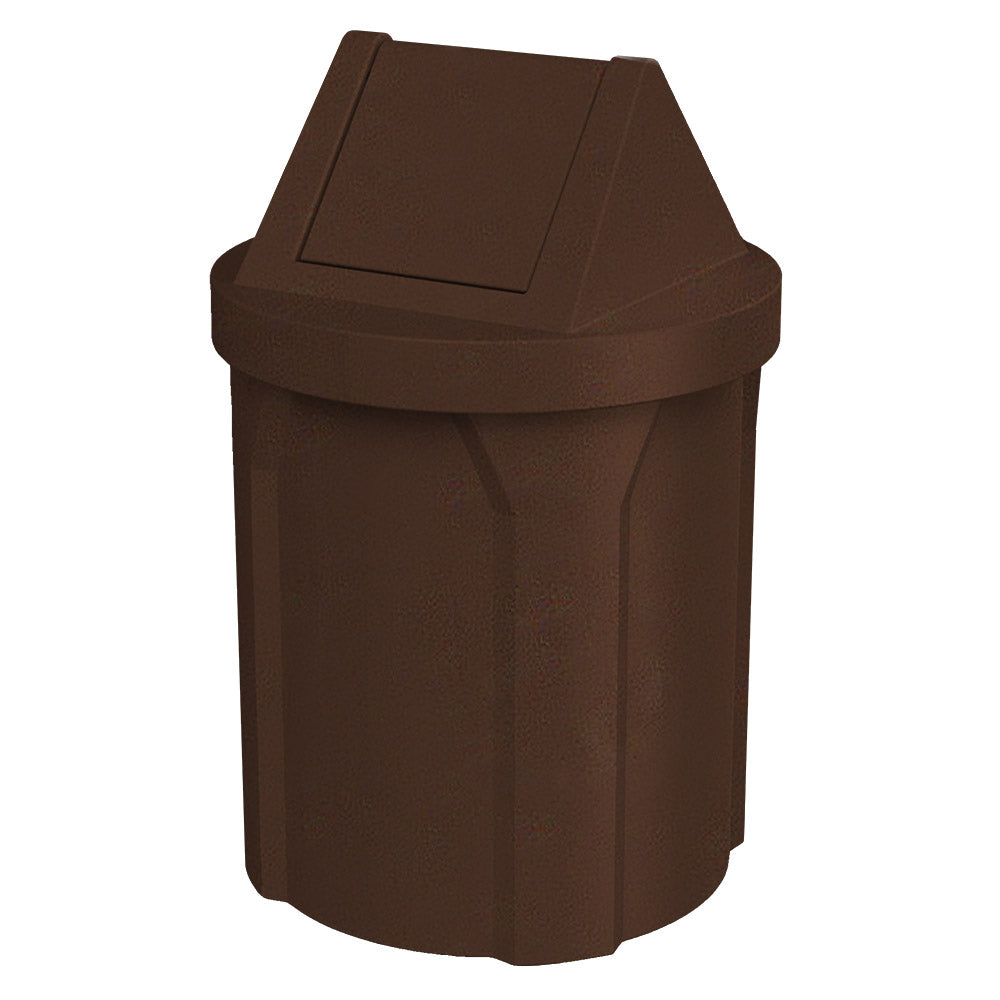 42 Gallon Classic Round | Swing Top Lid - Assembly - Brown Granite - Anchorline Supply