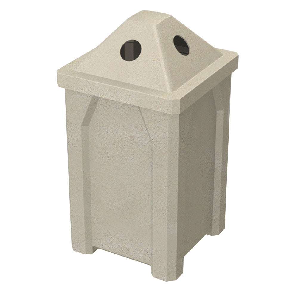 32 Gallon Classic Square | Pyramid Top - Assembly - Brown - Anchorline Supply