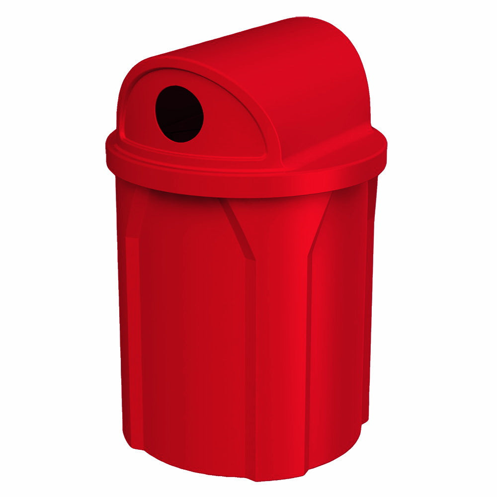 42 Gallon Classic Round | 2-Way 5" Recycle Lid - Assembly - Orange - Anchorline Supply