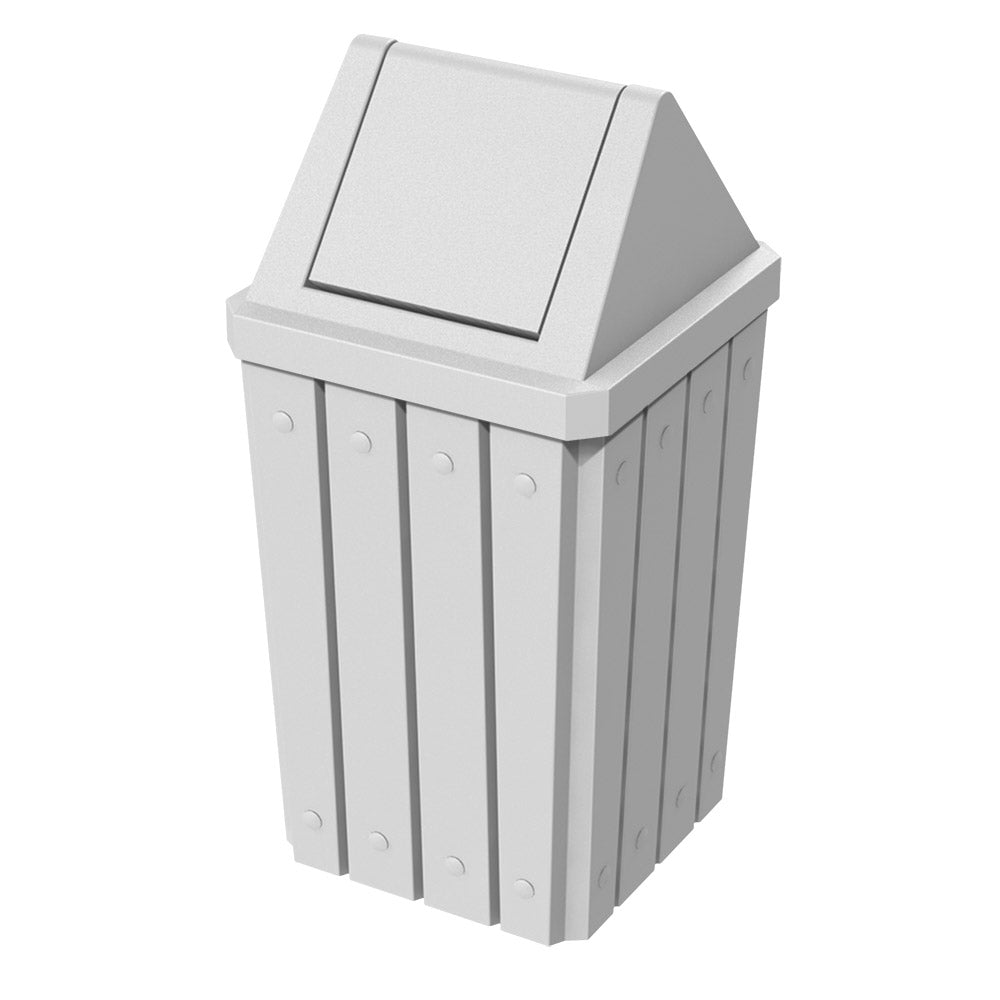 32 Gallon Signature Square | Swing Top Lid - Assembly - Green - Anchorline Supply