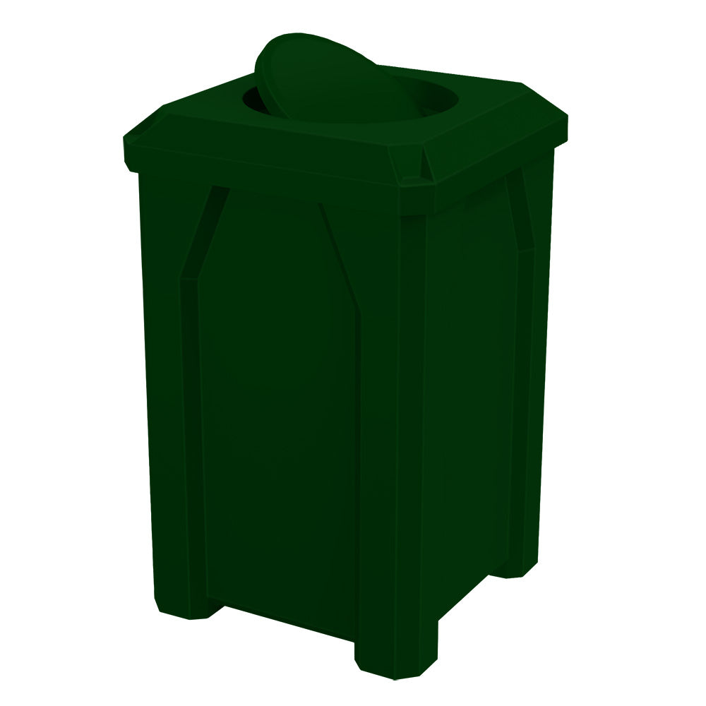 32 Gallon Classic Square | Bug Barrier Lid - Assembly - Green Granite - Anchorline Supply