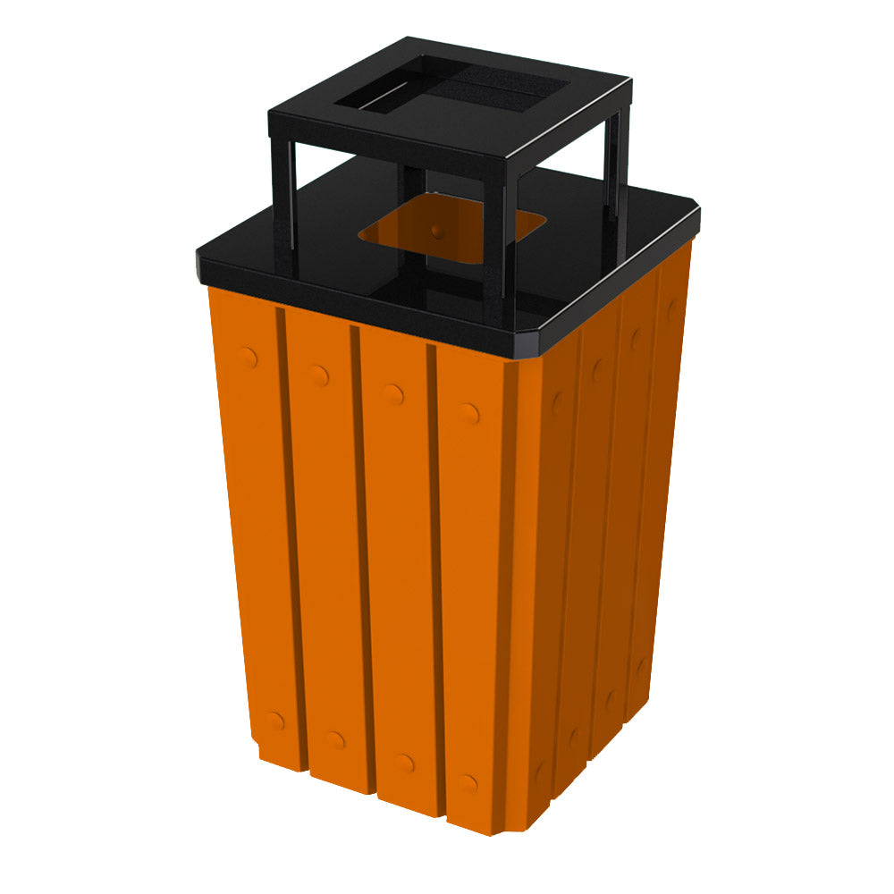 32 Gallon Signature Square | Steel Ashtop - Assembly - Black - Anchorline Supply