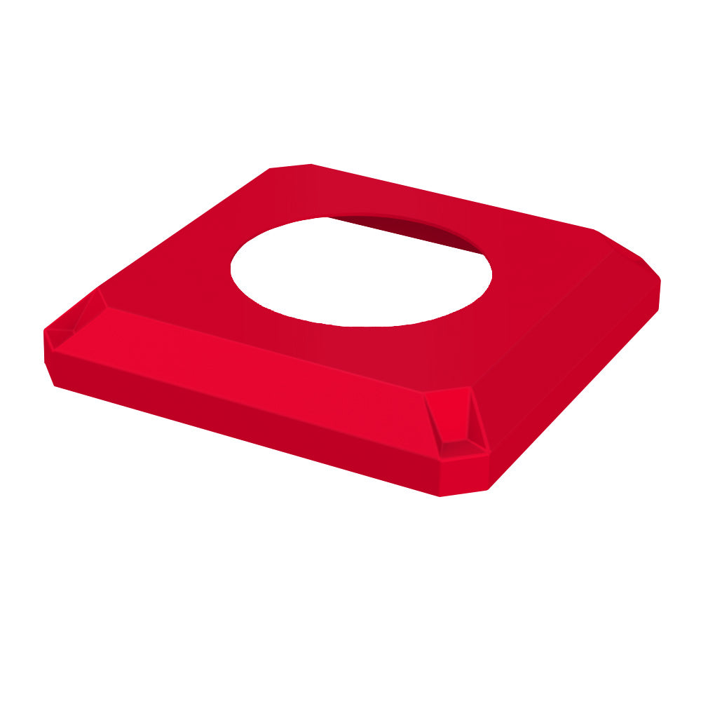 11.5" Recycle Lid (fits 32 gallon square) - Red - Anchorline Supply