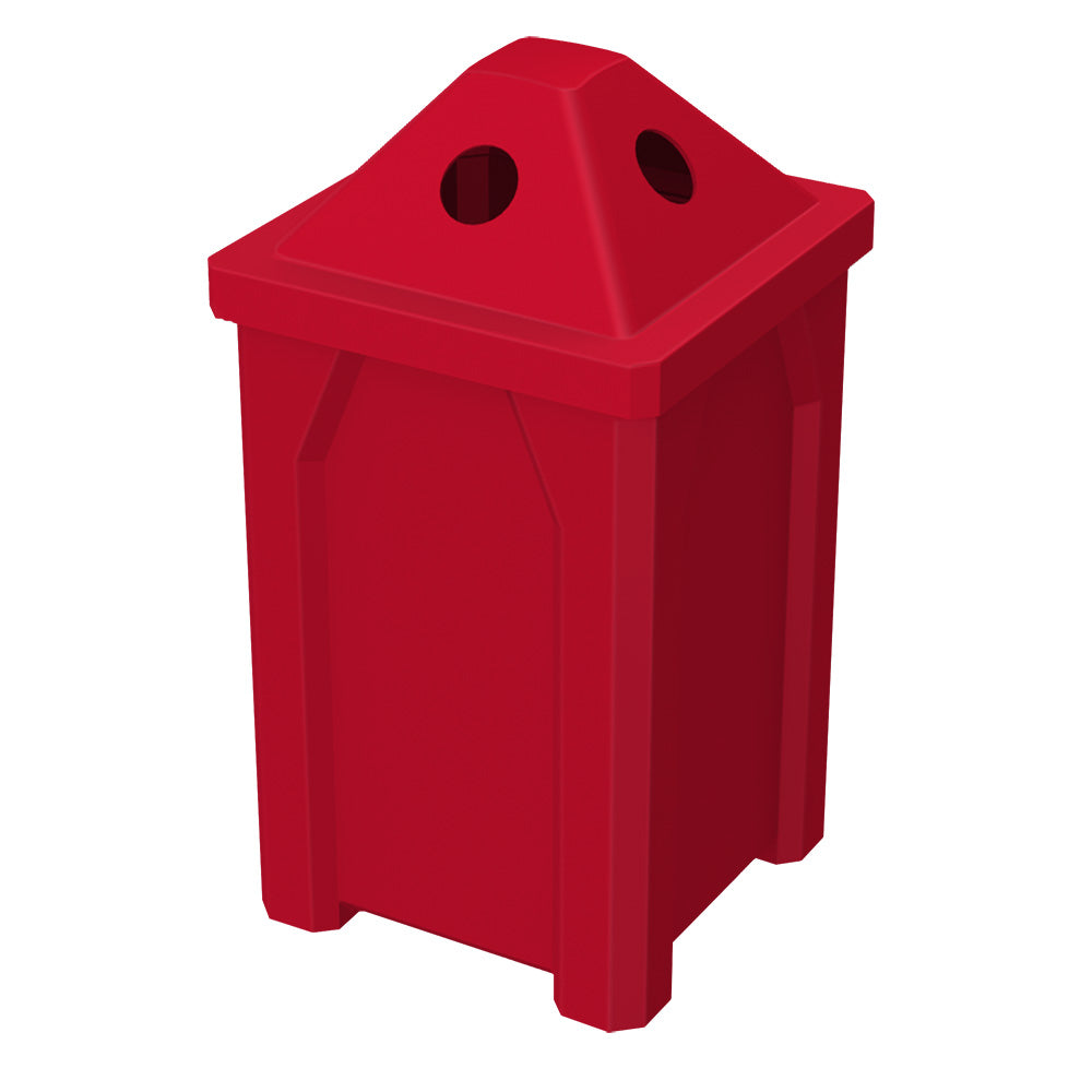 32 Gallon Classic Square | Pyramid Top - Assembly - Red - Anchorline Supply