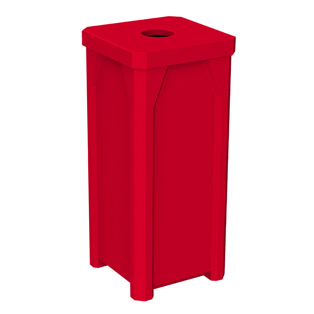 22 Gallon Classic Square | 5" Recycle Lid - Assembly - Orange - Anchorline Supply