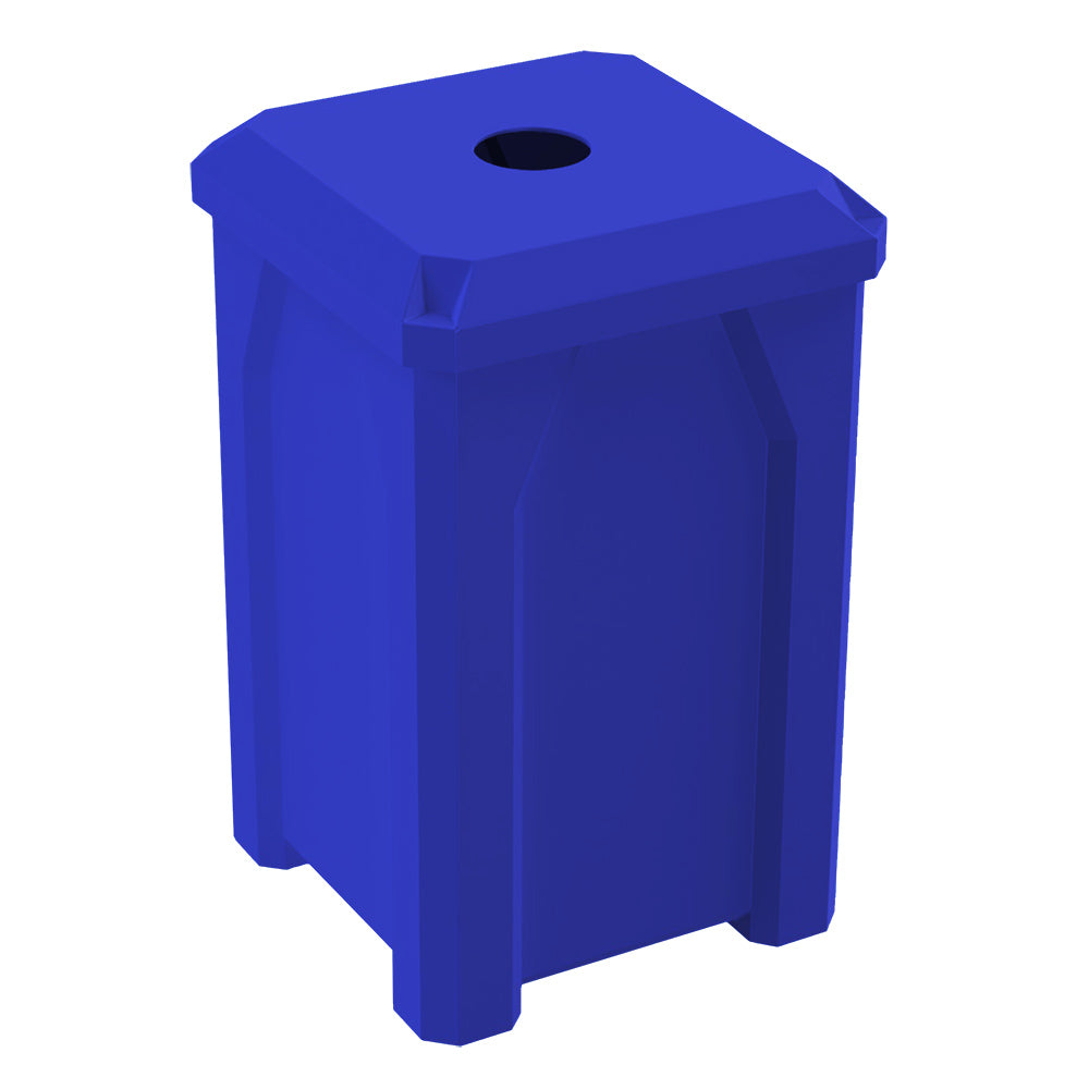 32 Gallon Classic Square | 5" Recycle Lid - Assembly - Dark Granite - Anchorline Supply