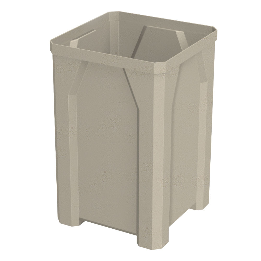 32 Gallon Square Classic Receptacle - Dark Granite - Anchorline Supply