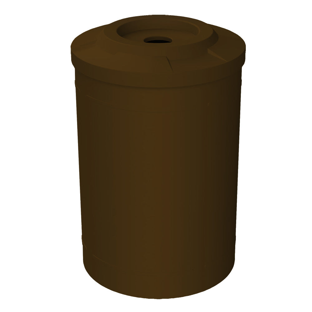 55 Gallon Classic Round | Flat top with 5" hole Lid - Assembly - Beige Granite - Anchorline Supply