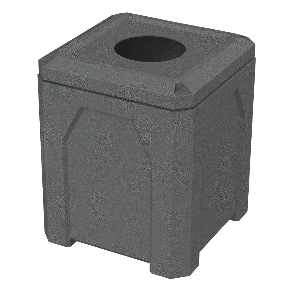 52 Gallon Classic Square | 11.5" Recycling Lid - Assembly - Dark Granite - Anchorline Supply
