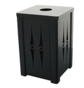 32 Gallon Steel Square | Recycle Top - Assembly - Black Powder Coat - Anchorline Supply