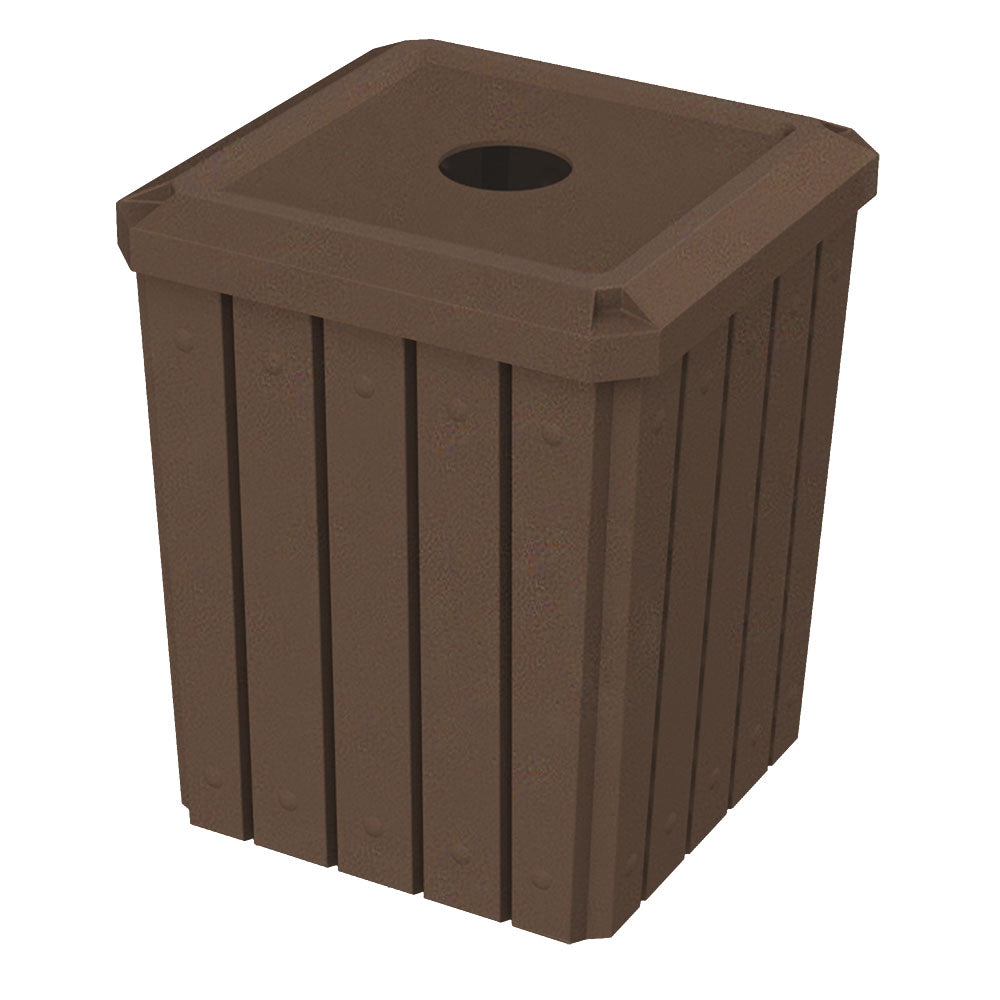 52 Gallon Signature Square | Flat Lid with 5" Hole - Assembly - Brown Granite - Anchorline Supply