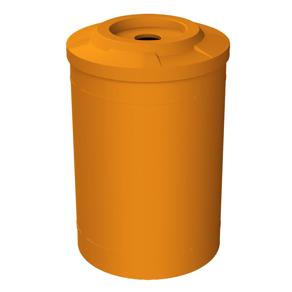 55 Gallon Classic Round | Flat top with 5" hole Lid - Assembly - Black - Anchorline Supply