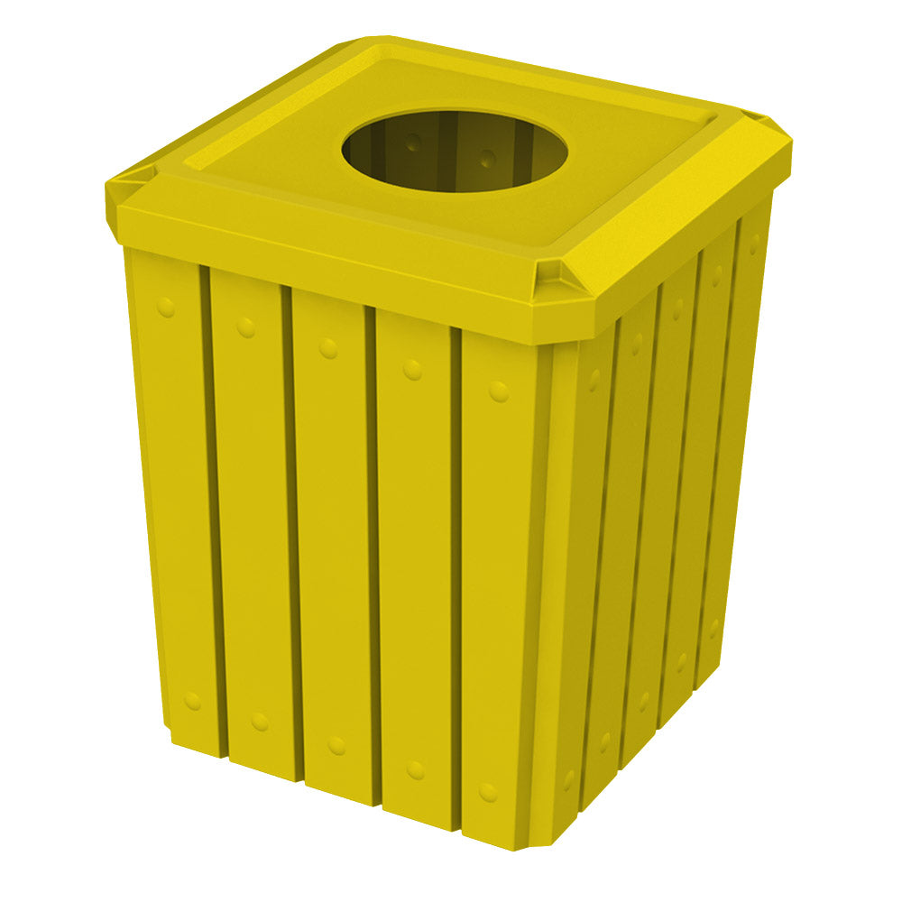 52 Gallon Signature Square | Flat Lid with 11.5" Hole - Assembly - Blue - Anchorline Supply