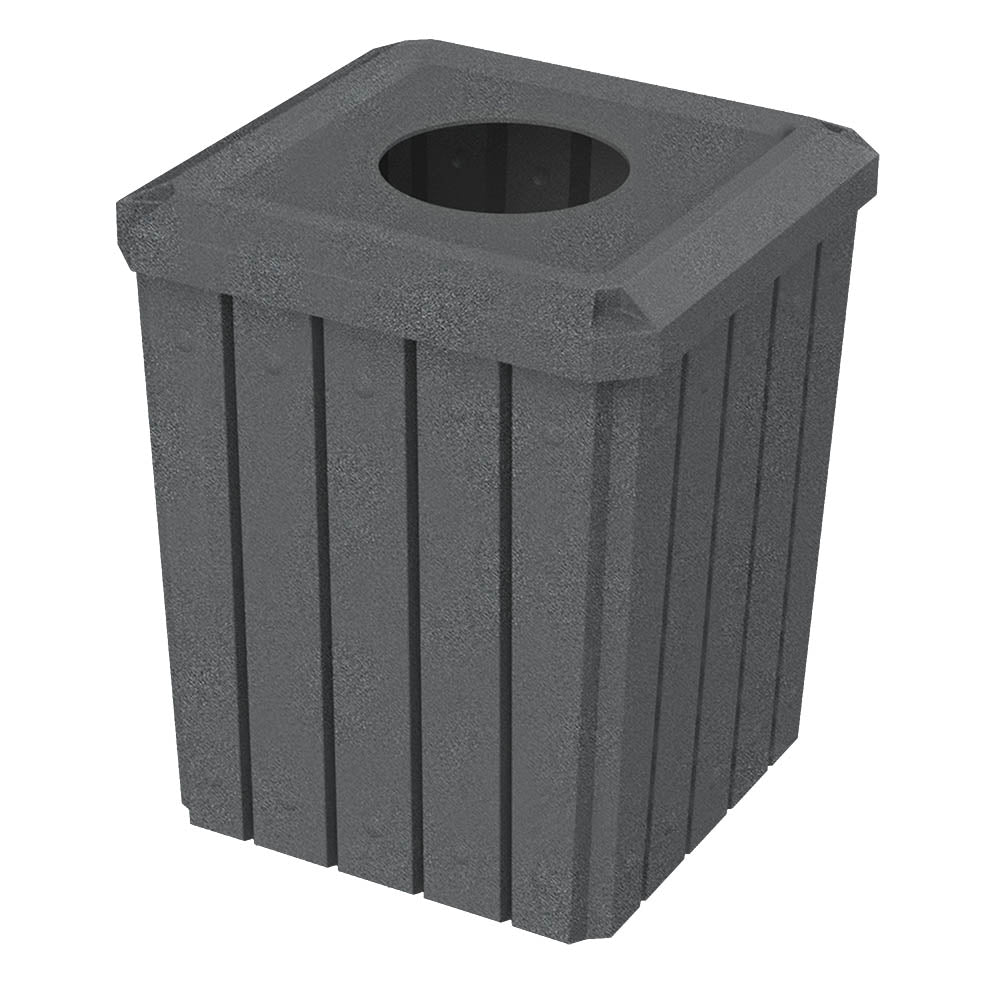 52 Gallon Signature Square | Flat Lid with 11.5" Hole - Assembly - Brown Granite - Anchorline Supply