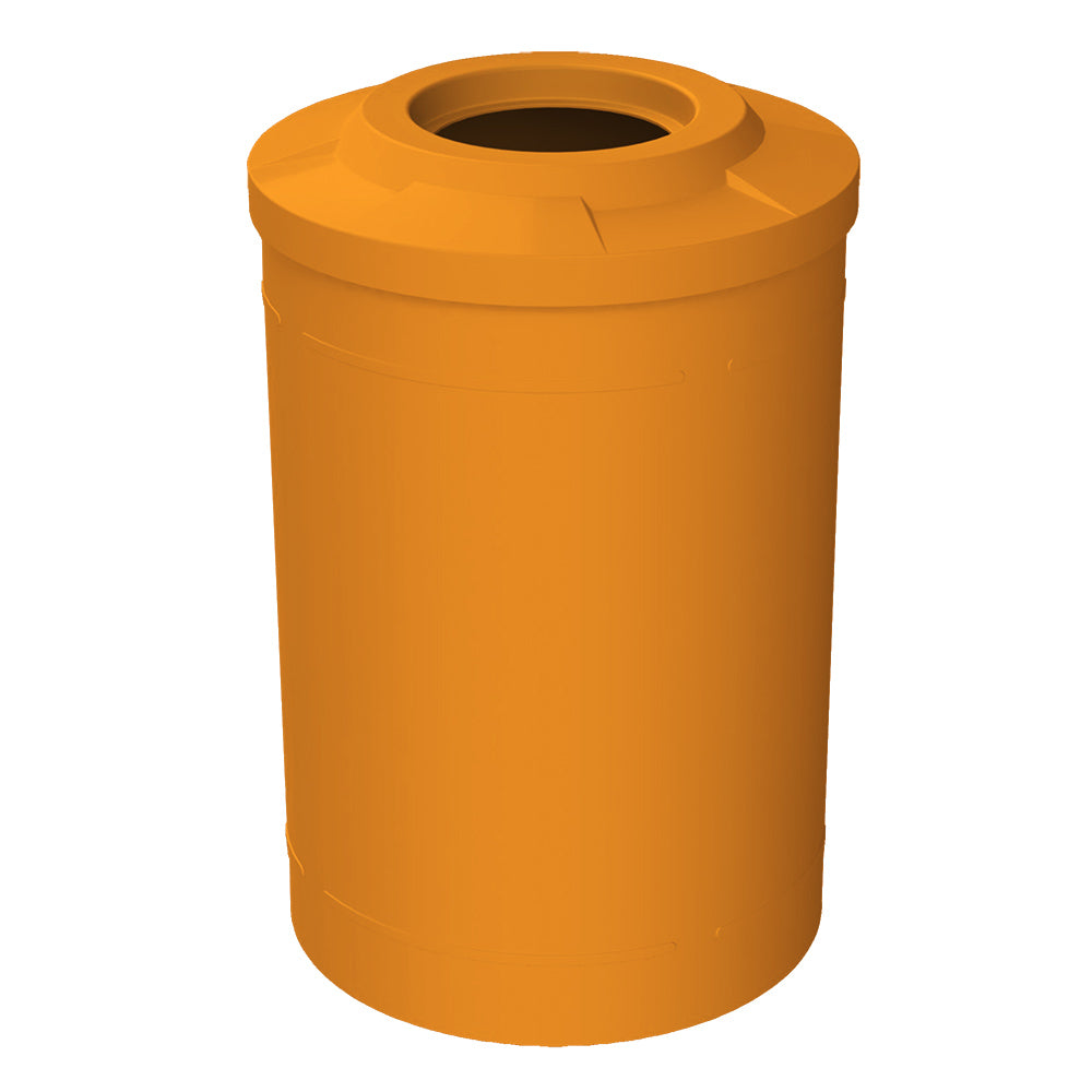 55 Gallon Classic Round | Flat top with 11.5" hole Lid - Assembly - Orange - Anchorline Supply