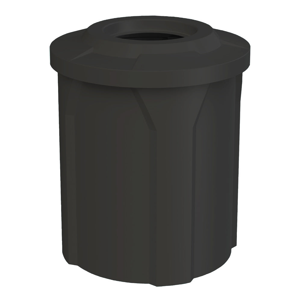 42 Gallon Classic Round | Flat Lid with 11.5" hole - Assembly - Dark Granite - Anchorline Supply