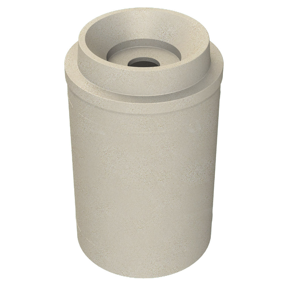 55 Gallon Classic Round | Funnel with 5"Hole Lid - Assembly - Beige Granite - Anchorline Supply