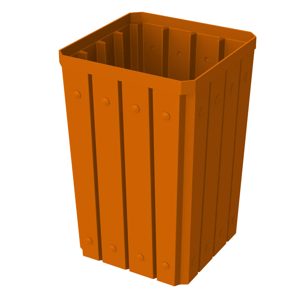 32 Gallon Square Signature Receptacle - Orange - Anchorline Supply