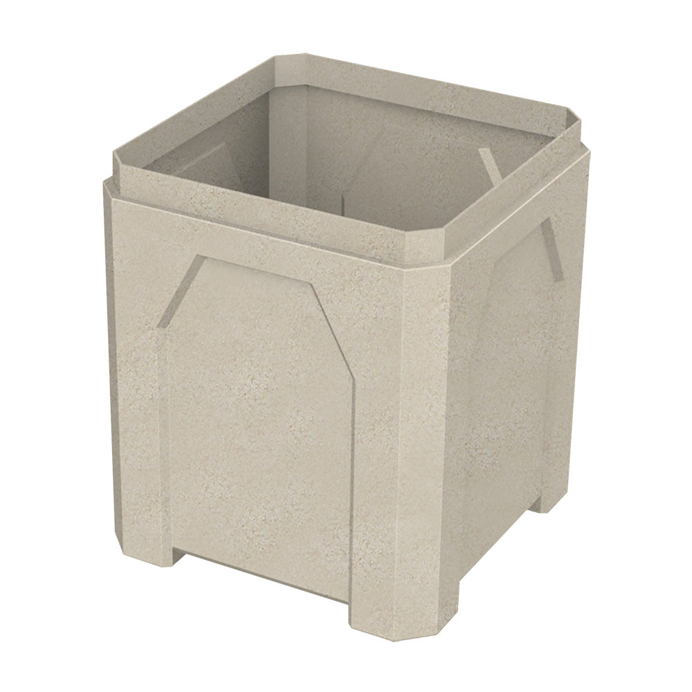 52 Gallon Square Classic Receptacle - Black - Anchorline Supply