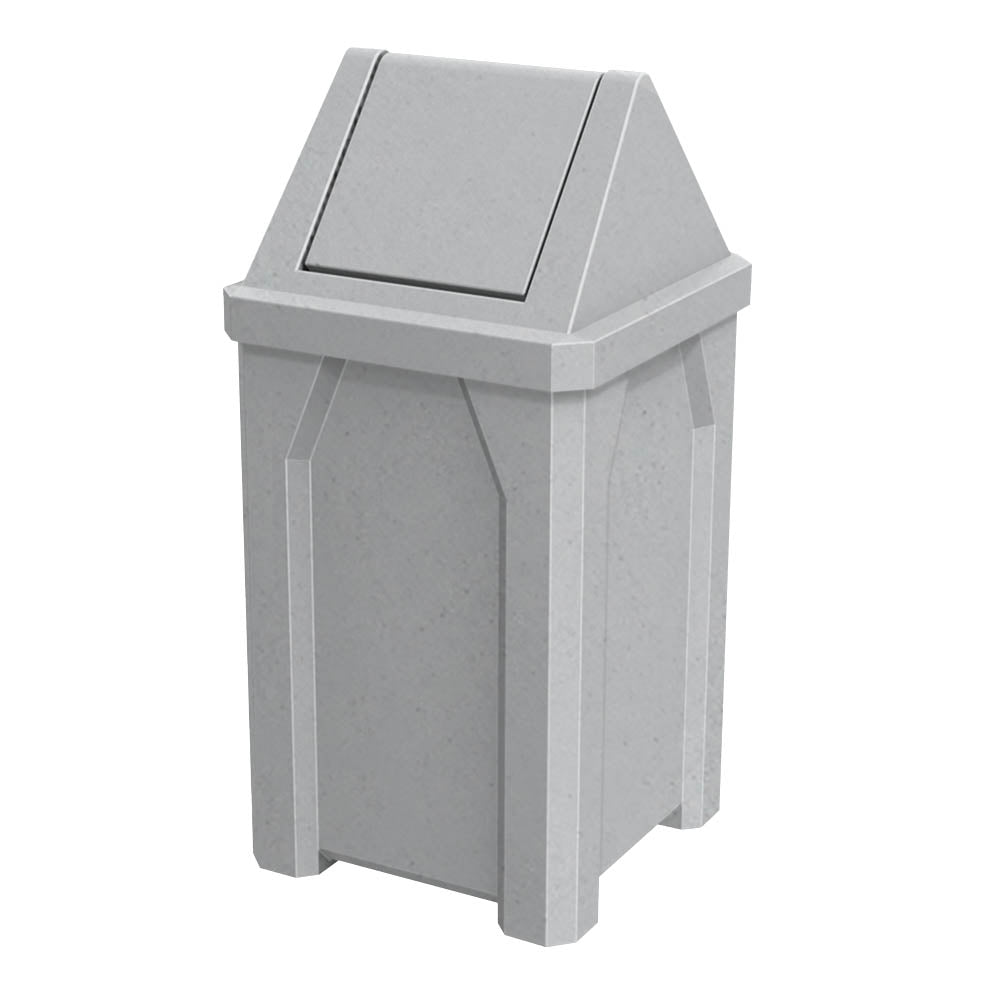 32 Gallon Classic Square | Swing Top Lid - Assembly - Black - Anchorline Supply