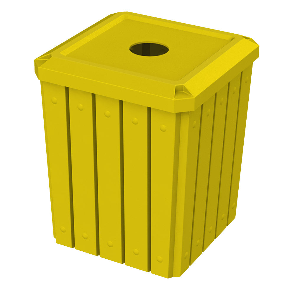 52 Gallon Signature Square | Flat Lid with 5" Hole - Assembly - Brown - Anchorline Supply