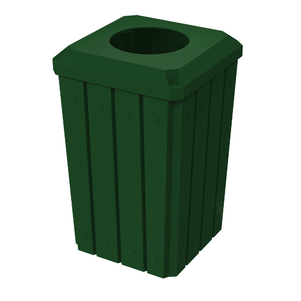 32 Gallon Signature Square | Recycle Lid with 11.5" Hole - Assembly - White - Anchorline Supply