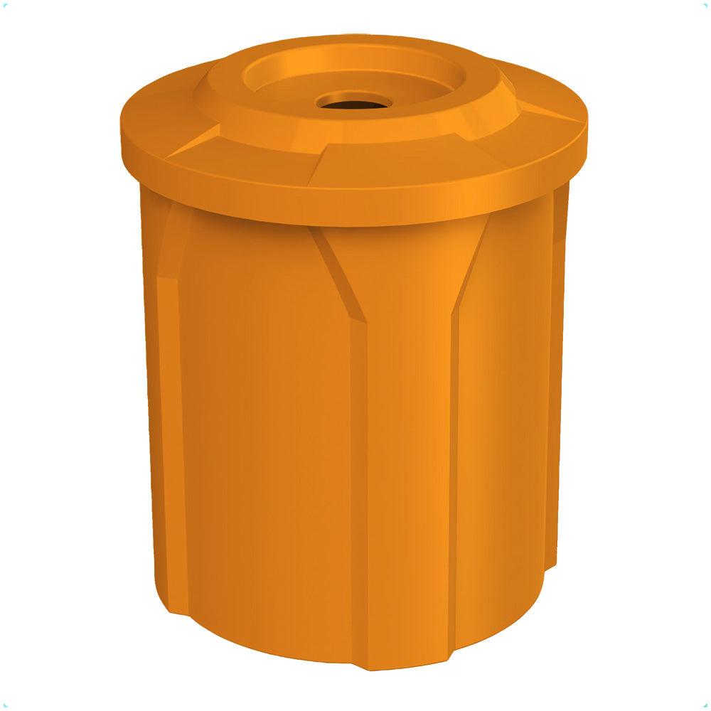 42 Gallon Classic Round | Flat Lid with 5" hole - Assembly - Orange - Anchorline Supply