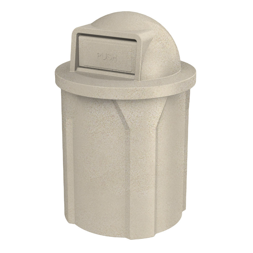 42 Gallon Classic Round | Dome Top Lid - Assembly - Light Granite - Anchorline Supply
