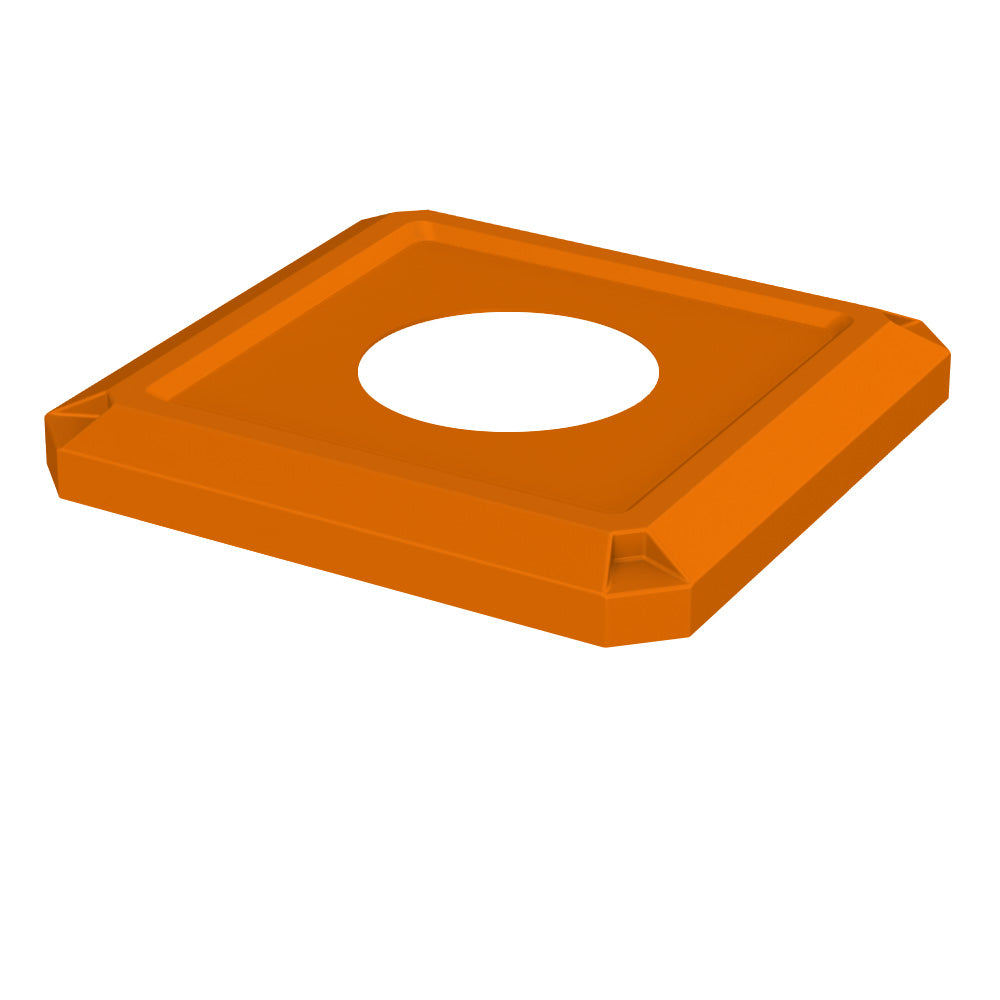 11.5" Recycle Lid (fits 52 gallon square) - Orange - Anchorline Supply