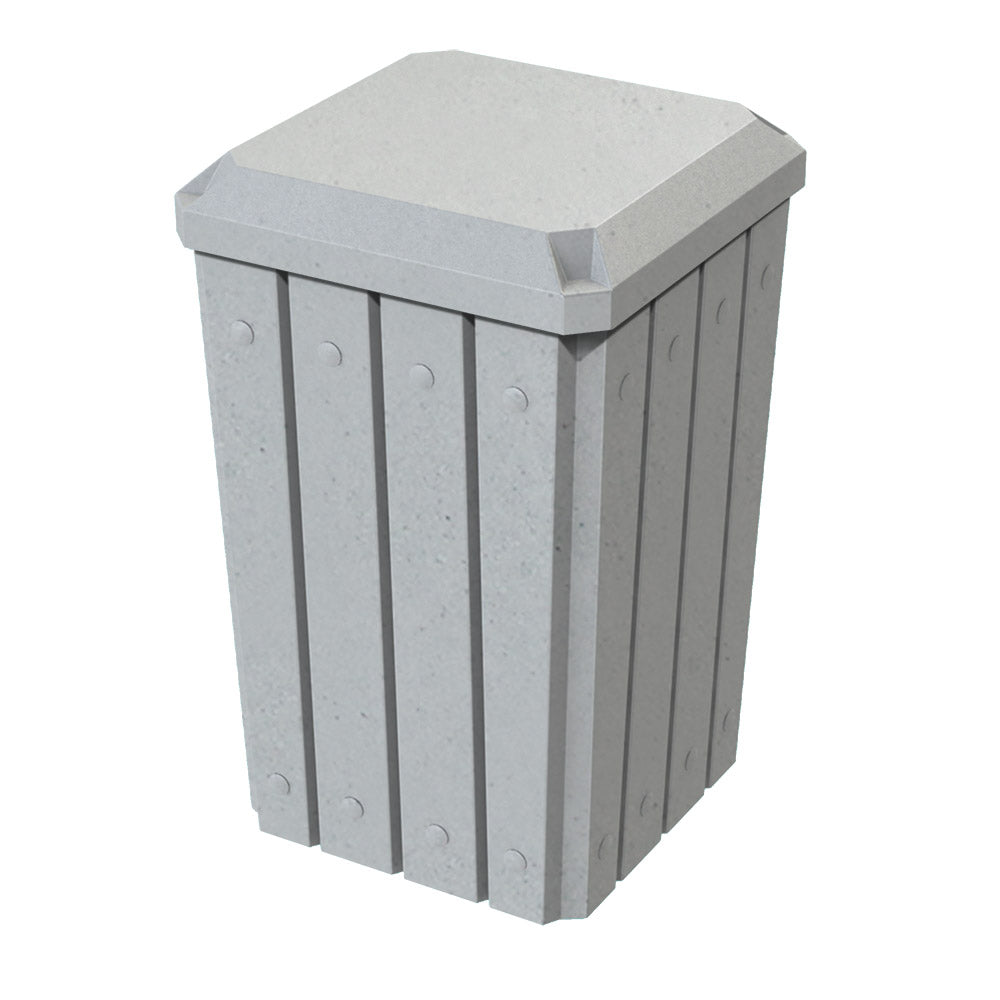 32 Gallon Signature Square | Flat Dust Cover Lid - Assembly - Orange - Anchorline Supply