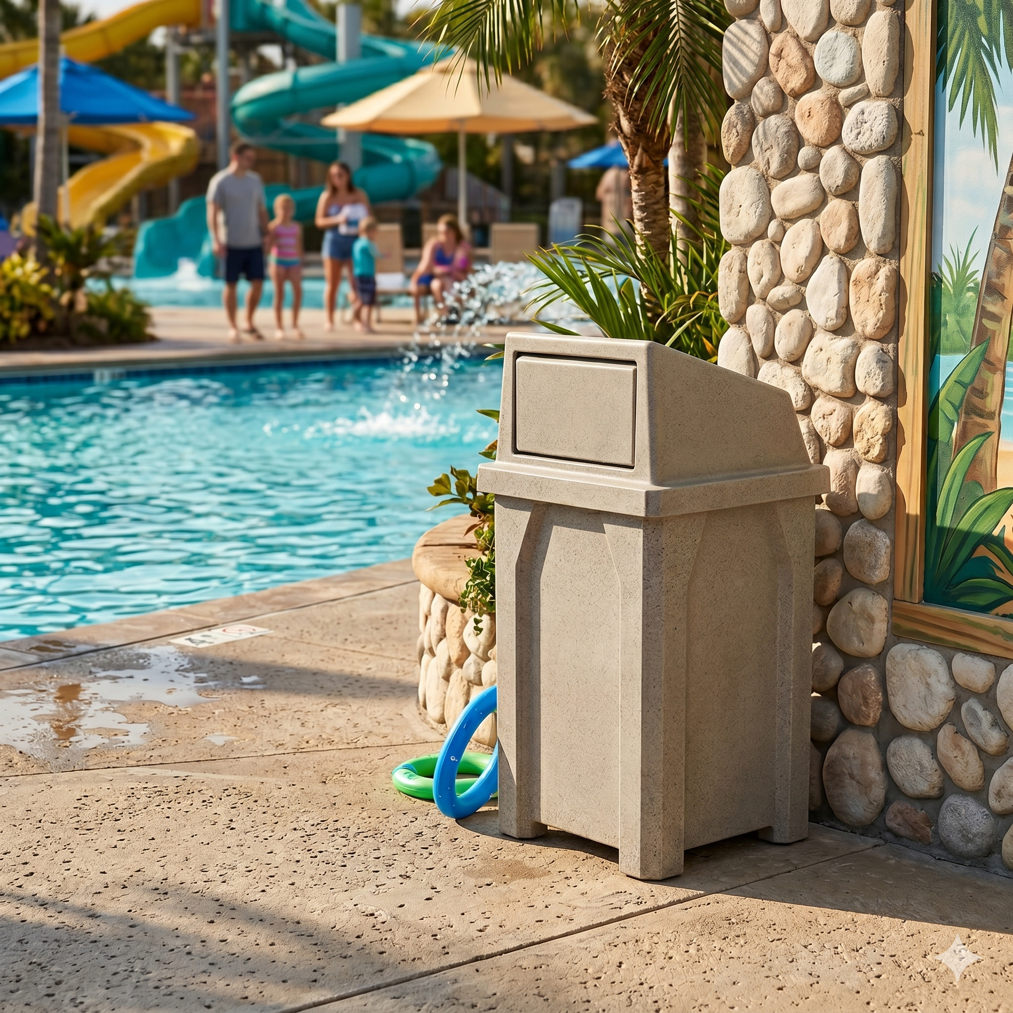 32 Gallon Signature Square | Dome Top Lid - Assembly - Brown - Anchorline Supply