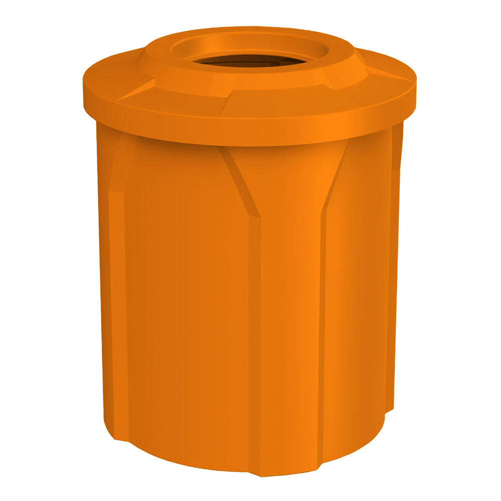 42 Gallon Classic Round | Flat Lid with 11.5" hole - Assembly - Red - Anchorline Supply