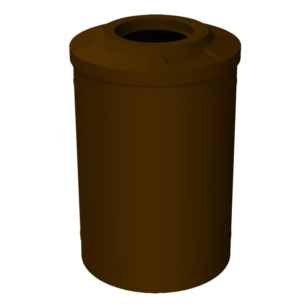 55 Gallon Classic Round | Flat top with 11.5" hole Lid - Assembly - Brown Granite - Anchorline Supply