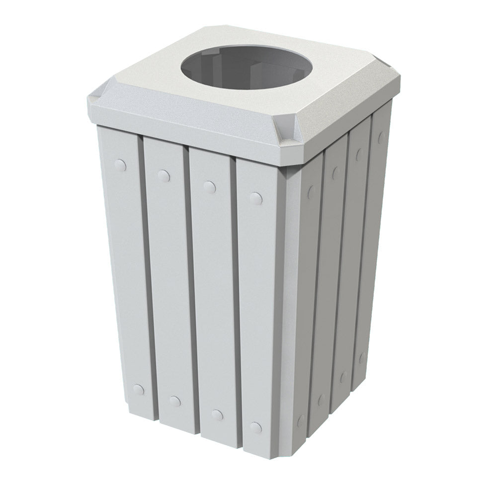 32 Gallon Signature Square | Recycle Lid with 11.5" Hole - Assembly - Green - Anchorline Supply