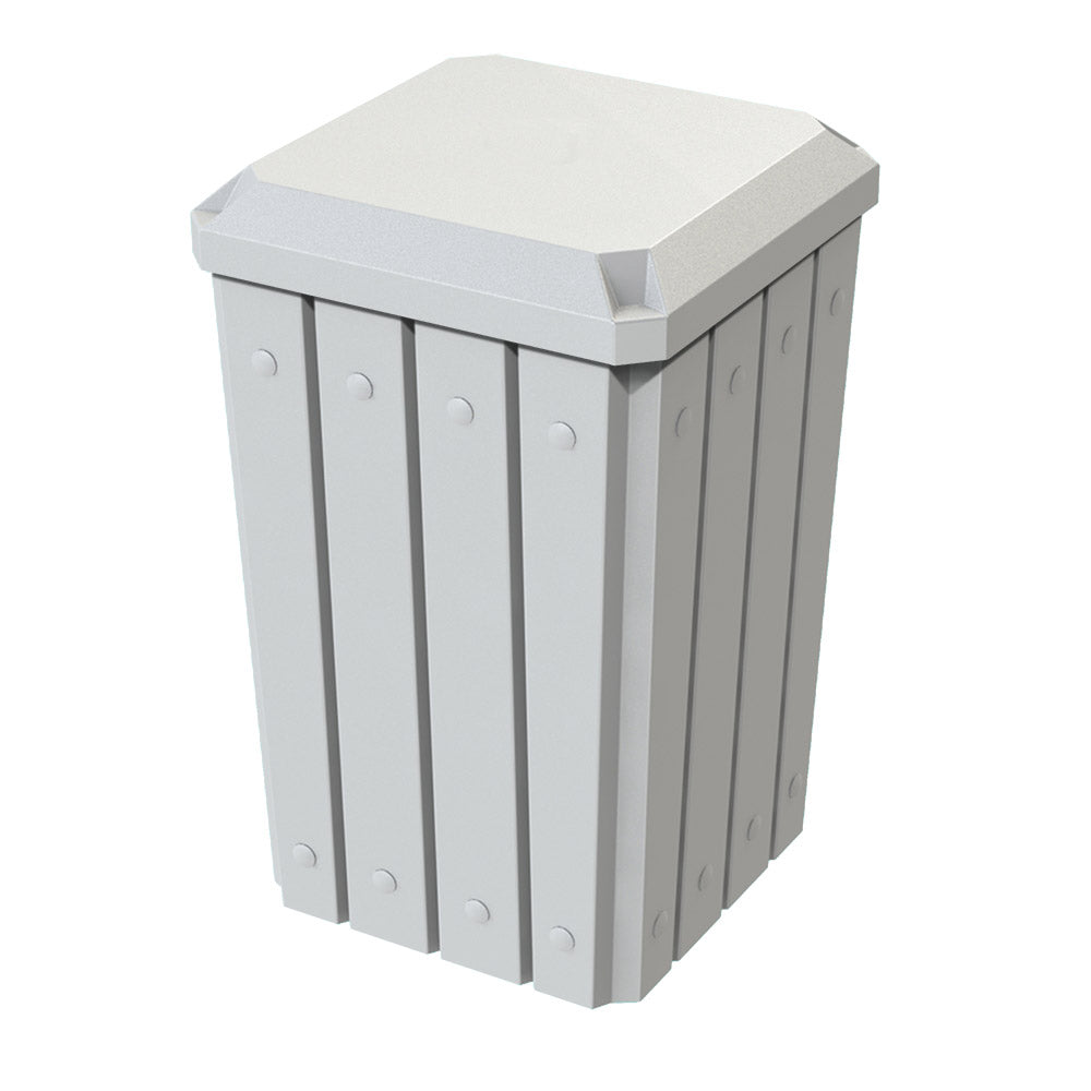 32 Gallon Signature Square | Flat Dust Cover Lid - Assembly - Green - Anchorline Supply