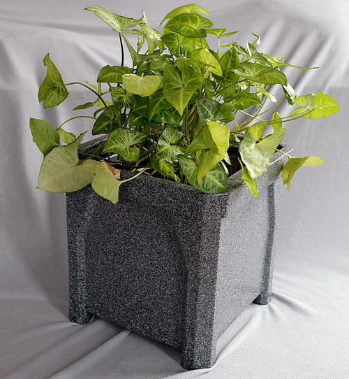 16" Square Plastic Planter - Brown - Anchorline Supply