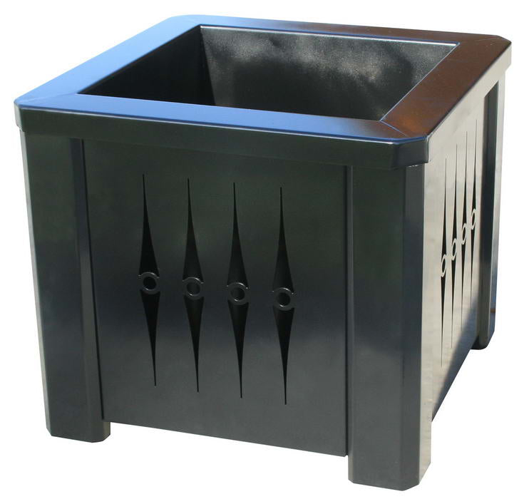 16"Steel Square Planter - Black - Anchorline Supply