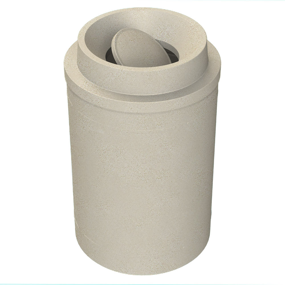 55 Gallon Classic Round | Funnel with Bug Barrier - Assembly - Beige Granite - Anchorline Supply