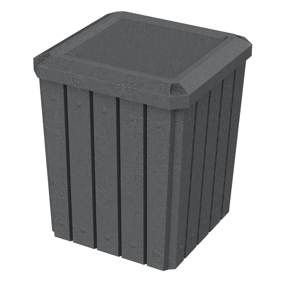 52 Gallon Signature Square | Flat Lid Dust Top - Assembly - Green Granite - Anchorline Supply