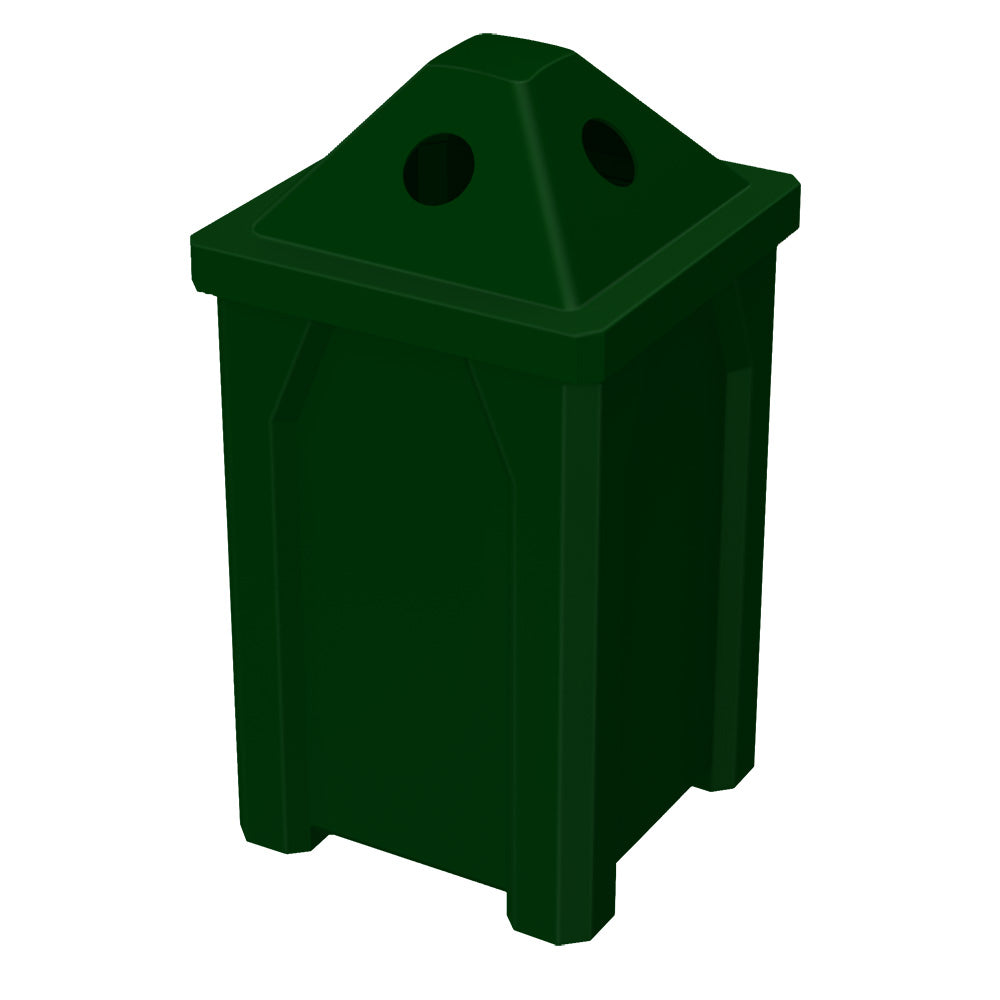 32 Gallon Classic Square | Pyramid Top - Assembly - Green Granite - Anchorline Supply