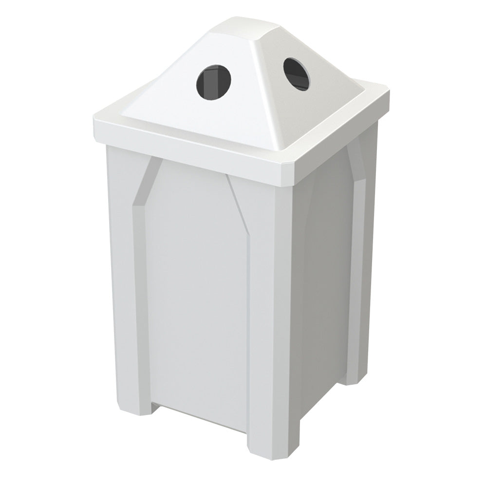 32 Gallon Classic Square | Pyramid Top - Assembly - Black - Anchorline Supply
