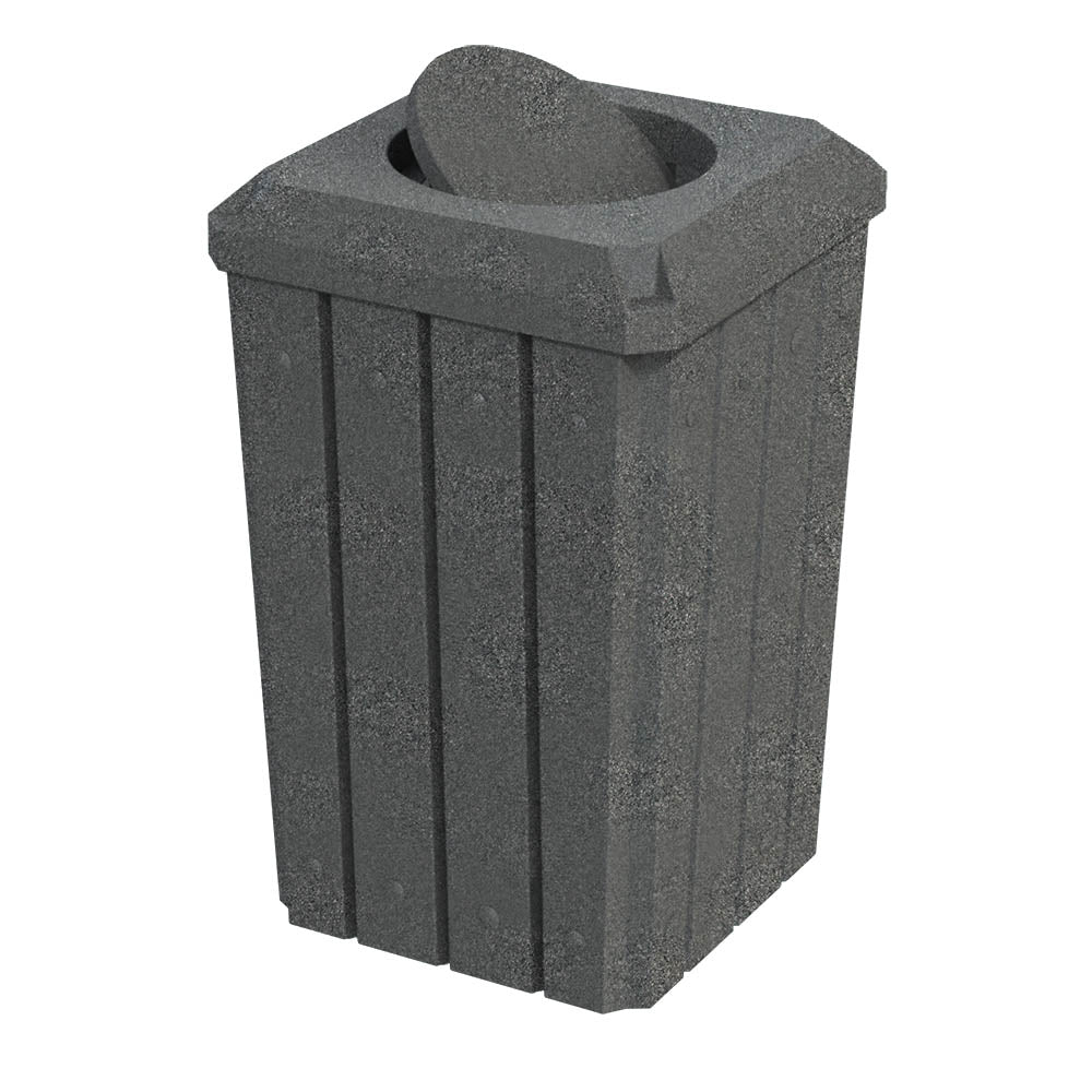 32 Gallon Signature Square | Bug Barrier Lid - Assembly - Brown Granite - Anchorline Supply