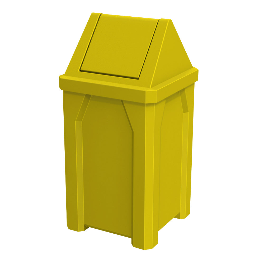 32 Gallon Classic Square | Swing Top Lid - Assembly - White - Anchorline Supply