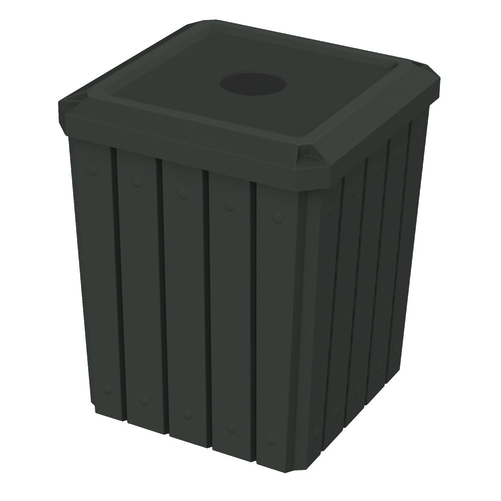 52 Gallon Signature Square | Flat Lid with 5" Hole - Assembly - Blue - Anchorline Supply