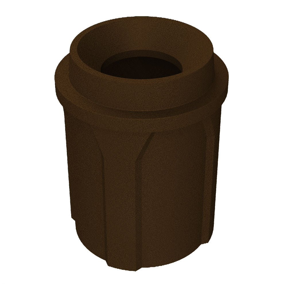 42 Gallon Classic Round | Funnel Lid with 11.5" hole - Assembly - Brown Granite - Anchorline Supply