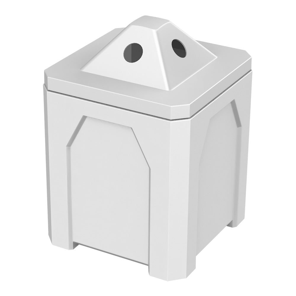 52 Gallon Classic Square | Pyramid Top - Assembly - Brown - Anchorline Supply